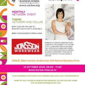 SACBW Bloemfontein Network Event 15 October 2026