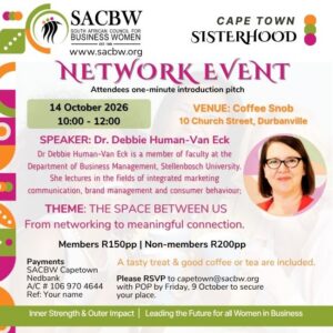 SACBW Cape Town Network Event : 14 October 2026