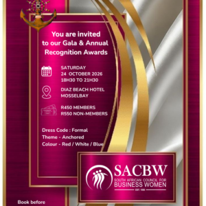 SACBW ANNUAL AWARDS & GALA - 24 OCTOBER 2026