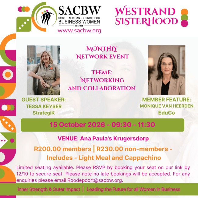 WEST RAND NETWORK EVENT - 15 October 2026