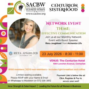 SACBW Centurion Network Event 23 July